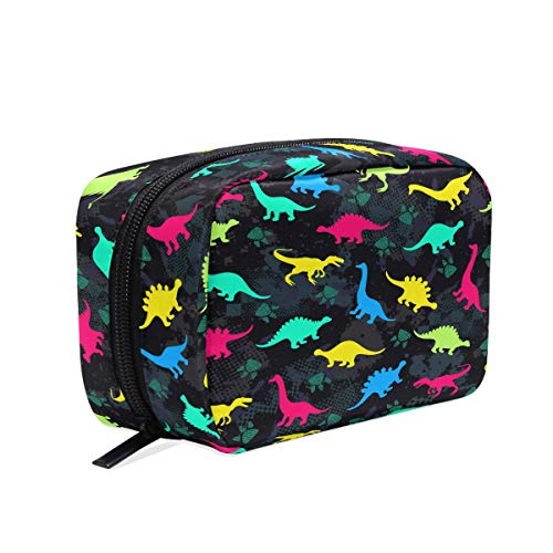 Lindo Niños Dinosaurio Maquillaje Bolsa Cosmética Bolsa Bolsa de viaje Neceser para las mujeres, Amarillo Rojo Verde Azul Portátil Organizador Bolsa Bolsa de Almacenamiento Bolsas Caja Cover