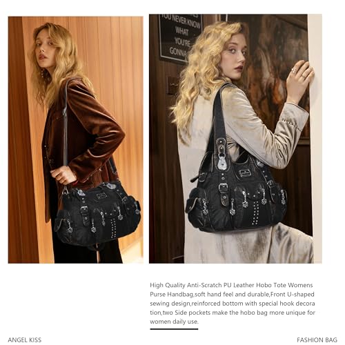 Image of Angel Kiss Purses for Women Soft PU Leather Large Hobo Bags for Women Shoulder Bag | Soft