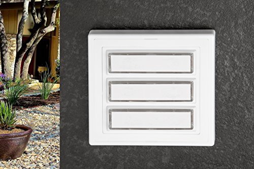 HUBER Aufputz Klingeltaster 3 fach aus Polystyrol - Türklingelknopf mit Namensschild beleuchtet - Haustürklingel Aufputz aus Kunststoff - Klingel, 3 Klingeltaster