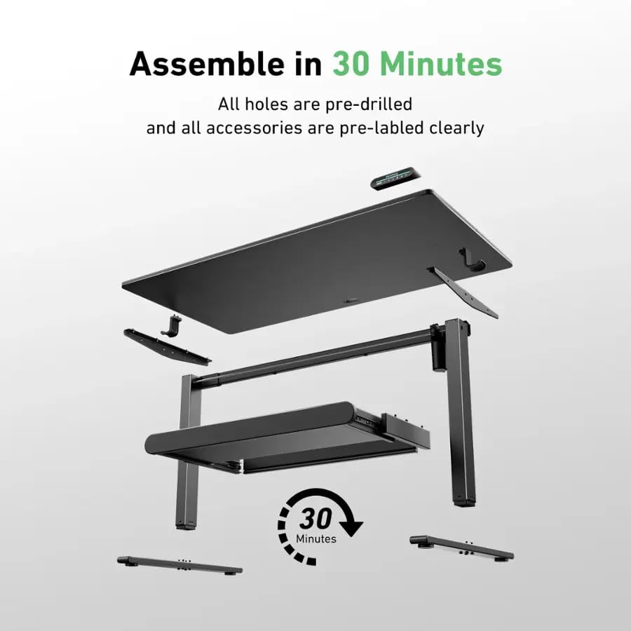 HUANUO Height Adjustable Electric Standing Desk, 48 x 24 inches, A ...
