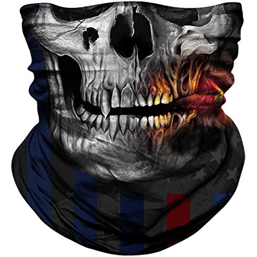 YOSUNPING Seamless Skull Skeleton Bone Neck Gaiter Face Mask Bandana Tube Mask Headb