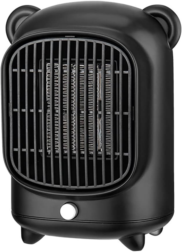 ZILAIX Mini bear shaped space heater, vertical household portable desktop electric heater PTC heater, quiet and fast heating 500W (14.5cm x11.2cm x 19.8cm)