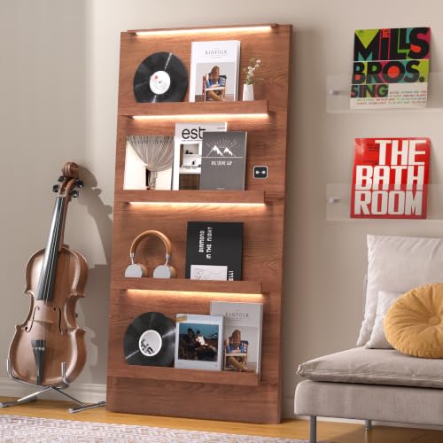 BROTTAR 63" Vinyl Record Storage Shelf with LED Lights