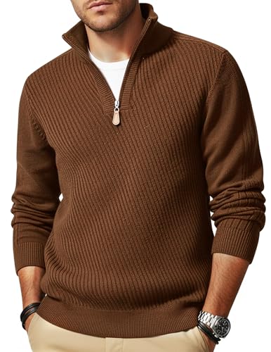 COOFANDY Men's Mock Turtleneck Sweater Long Sleeve