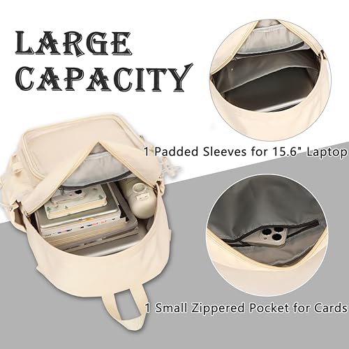 ZJYJING Ita Backpack with Pin Display Insert School Backpack for Girls Cute Ita Bag for Anime Badge Display (Off White)3