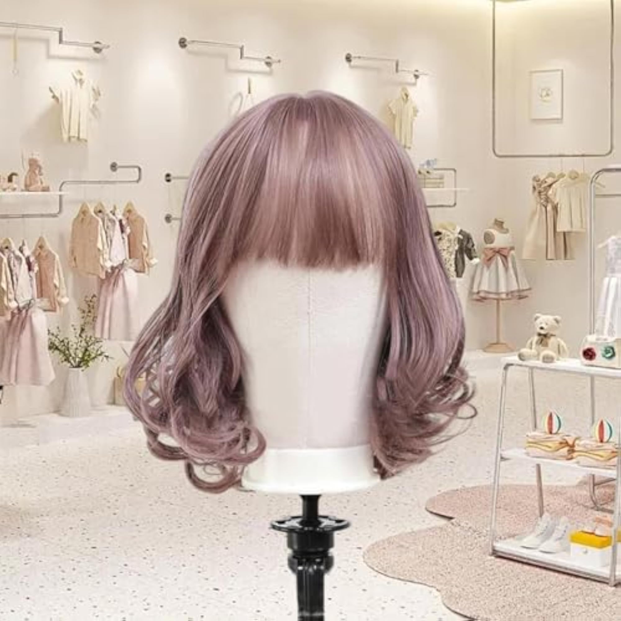 Canvas Head Wig Holder for Displaying Accessories, 24inch