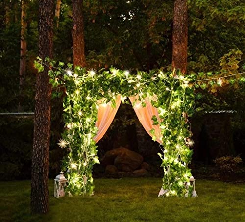 DYDHRER 24 Pezzi Edera Finta,2,1 m Edera Finta per Balconi,Edera Finta da Interno,Ghirlanda Edera Artificiale,Edera Finta Home Deco,Edera Finta Artificiale per Cucina,Matrimonio, Festa,Giardino