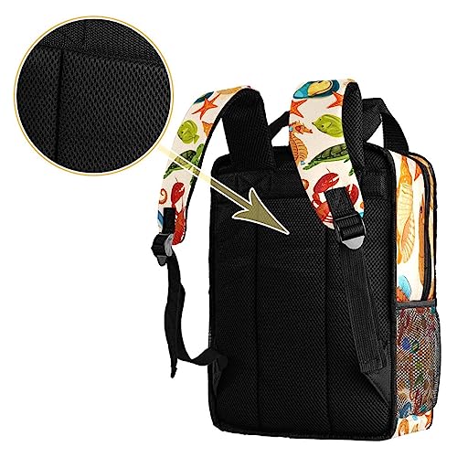 Sac à dos pour garçons motif océan multicolore 35.5x26x12 cm à bretelles réglables