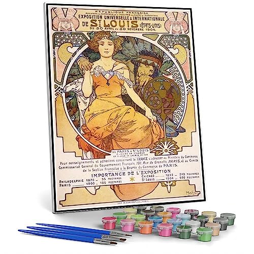 Peinture par numéro adulte Mucha idée cadeau anniversaire art