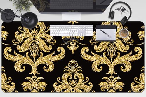 Desk mat 100x50 cm en vinyle PVC imperméable avec motifs triangles simples pour bureau