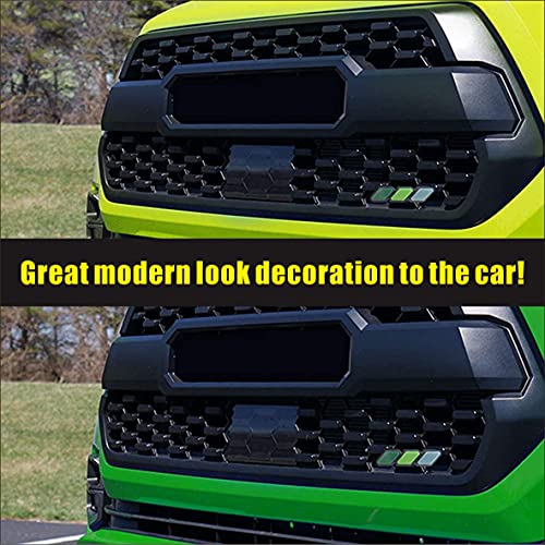 Image of Tri-Color Grille Badge Emblem Decoration Accessories Car Truck Label Compatible for Tacoma 4Runner Tundra Sequoia Rav4 Highlander (Gray Blue /Grass Green /Dark Green)