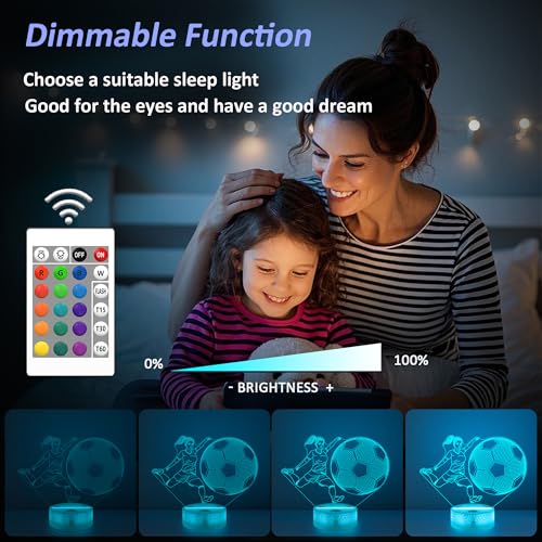 Lámpara Ilusión 3D de Fútbol con Control Remoto y Luz LED miniatura 5