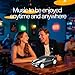 WSTER Sports Car Model Bluetooth Speaker with Stereo Sound, TWS Pairing, LED Party Lights, USB/TF Playback, Movable Wheels, Unique Retro Car Gifts (Black)