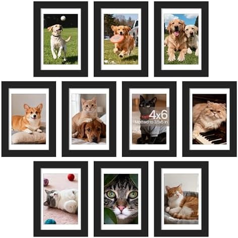 upsimples 4x6 Picture Frame Set of 10, Display Pictures 3.5x5 wit...