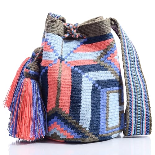 Image of WYOU Designer Collection Wayuu Hand-Woven Macrame Purse, Raffia Handbag, Classy Summer Crossbody Bags for Women, Medium