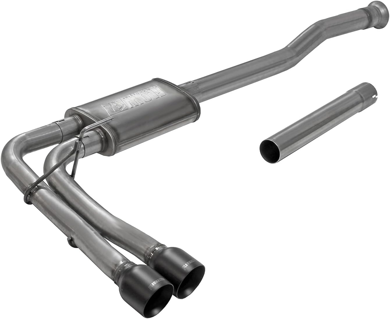 Flowmaster 718116 FlowFX Cat-Back Exhaust Kit 3 to 2.5 Inch Dual Same Side Exit 409 Stainless Steel 4 Inch Black Ceramic Coat 304 Stainless Steel Tips Compatible with 2020-2024 Ford F-150 2.7 3.5 5.0L