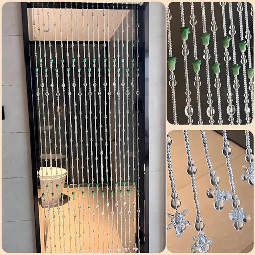 Séparateur pièce rideau de porte à perles multicolores écran de porte 80x81 - 3