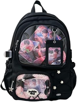 Cute Itabag Backpack Purse Bag - Kawaii Coquette Bookbag Ita Shoulder Bag Y2k Harajuku Backpack Cutecore Daypack black