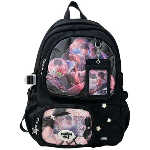 HOKMAH - HOKMAH Cute Itabag Backpack Purse Bag - Kawaii Coquette Bookbag Ita Shoulder Bag Y2k Harajuku Backpack Cutecore Daypack (black) - Best Deal on Amazon