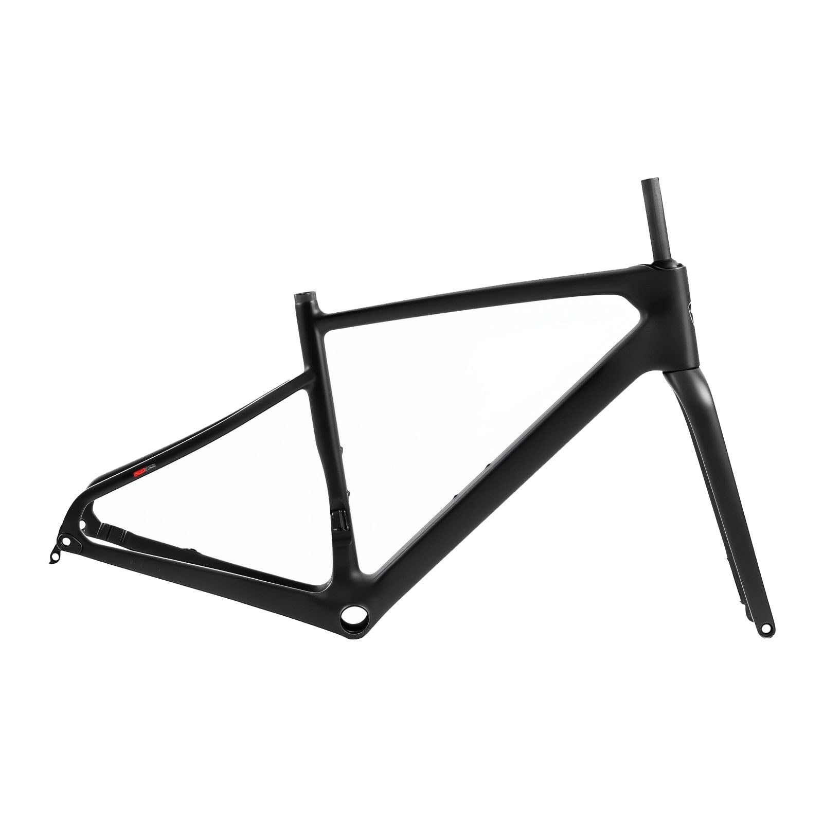 TUJISEK 700C Carbon Fiber Gravel Bike Frameset 45/48/51/54CM Road Bike Framesets with Fork Disc Brake Bike Frame F12*100MM R12*142MM Thru-Axle Internal Routing(Svart,45cm)
