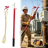 Capacitor Discharge Stick for Line Maintenance, High Voltage Telescopic Rod with 4m 4mm² Copper Grounding, Capacitor Discharge Tool
