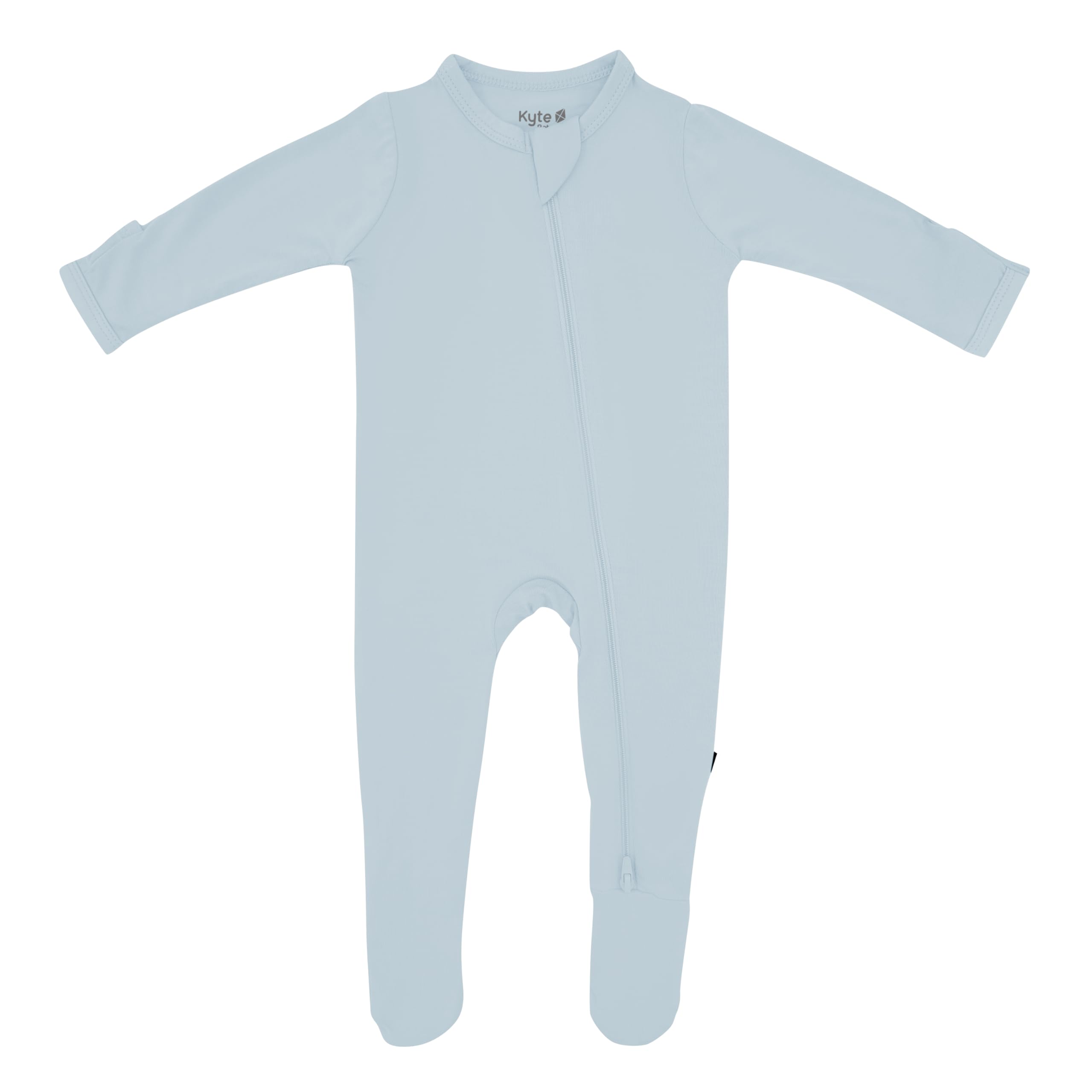 KYTE BABY Soft Bamboo from Rayon Rompers, Zipper Closure, (Fog, 0-3 Months)