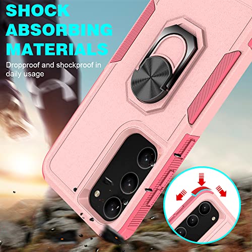 Image of Sandstone Mystery Case for Samsung Galaxy S23 Military Grade Shockproof with Metal Ring Kickstand for Samsung Galaxy S23 Phone Case - Pink