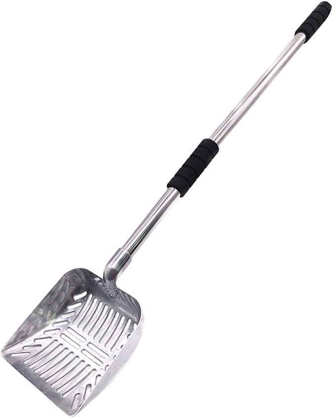 Katzenstreuschaufel Aus Edelstahl - Rutschfester Griff Für Einfache Katzentoiletten Reinigung
