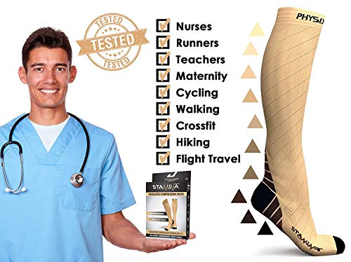 Image of Physix Gear Compression Socks 20-30 mmHg - Men & Women - Running, Nurses, Shin Splints, Flight, Travel