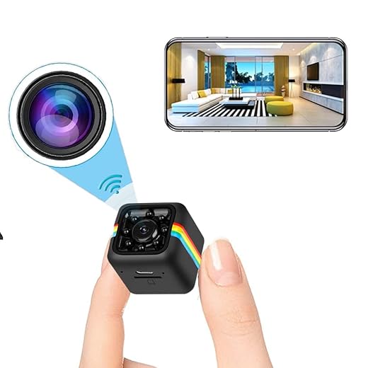 WiFi Wireless Camera Mini Hidden Spy Home Security Camera Small Cam,Home Camera for Pet/Baby,Outdoor/Indoor Camera Wireless,for Mobile Phone Applications in Real Time