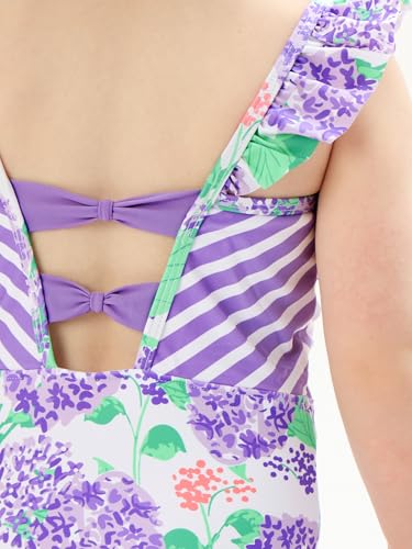 Image of RuffleButts Girls UPF50+ Sun Protection Sleeveless Pinafore One Piece Swimsuit