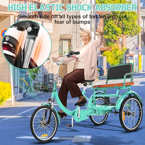 MOOITZ Adult Tricycle, 20 Inch 3-Wheel Bikes, Trike for