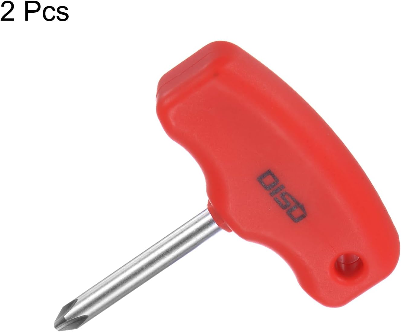 Generic 2pcs PH2 T-Handle Phillips Screwdriver #2 Magnetic Screwdrivers CR-V Pocket Screwdriver for DIY Repairing, Red