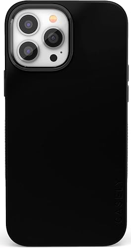 Casely Funda para iPhone 13 Pro  Compatible con MagSafe  Funda protectora negra sobre negra