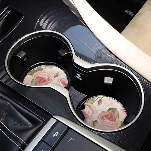 Portavasos para auto con diseño rosas, 2 piezas miniatura 7