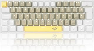 TECLADO MECANICO GAMER FIZZ RGB AMARELO CINZA E BRANCO SWITCH MARROM