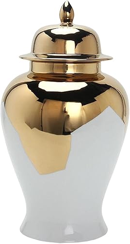 WeiLaiKeQi Tarro de jengibre de porcelana china con tapa centro de mesa de artesanía jarrón de flores de cerámica para cocina bodas comedor