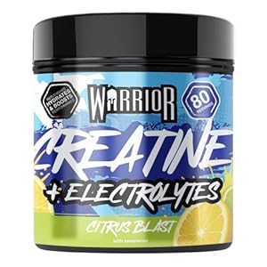 Warrior Creatine Monohydrate Powder + Electrolytes Powder 360g (80 Servings) – Performance, Hydration, Pre & Post Workout for Men & Women – Micronized Creatine + Electrolyte Supplement, Citrus Blast