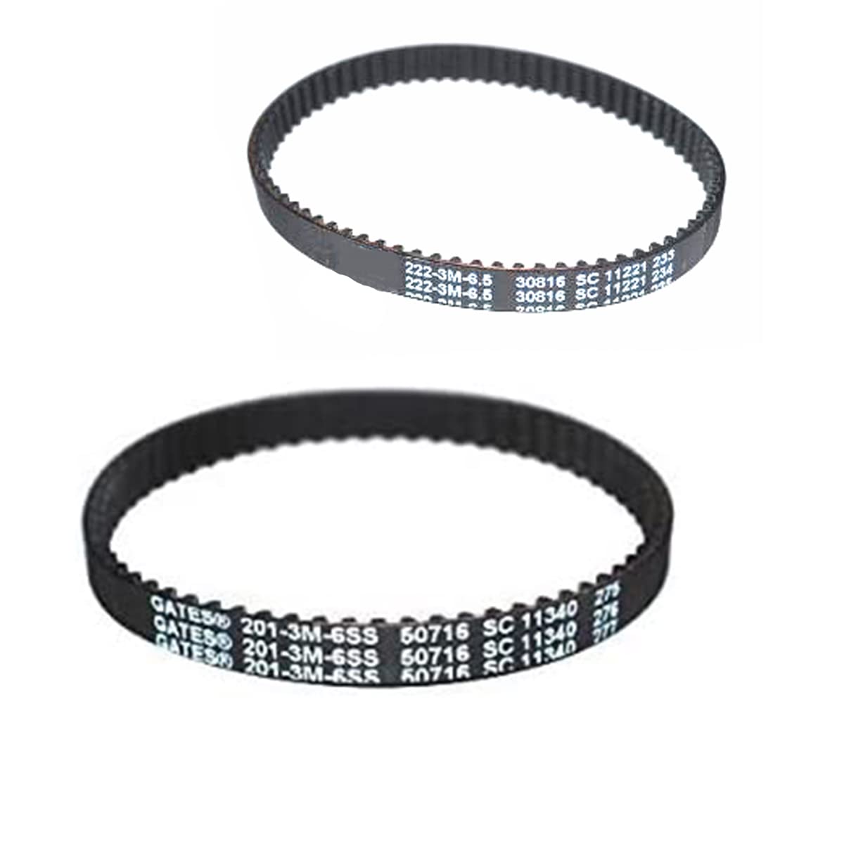 Replacement for Bissell 1548, 1550, 1551, Serie Pro Heat R Vacuum Cleaner Small and Large Geared Belts