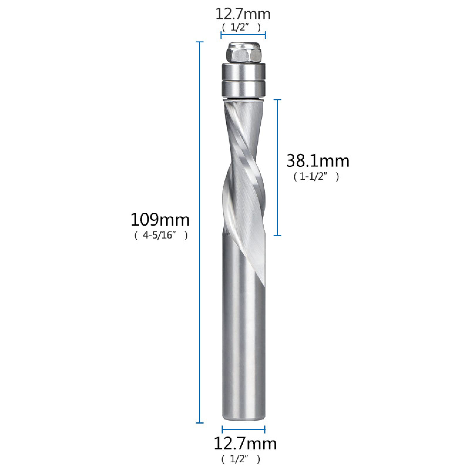 Fresa Elicoidale In Metallo Duro A Pressione Superiore Con Taglio Piatto A Doppia Scanalatura Da 1 Pezzo 1/2 "12,7 * 38,1 * 109