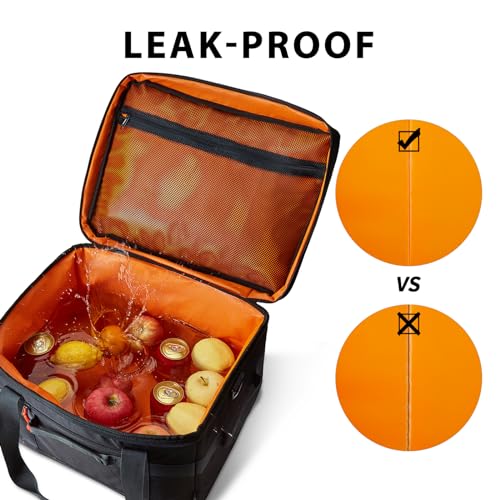 TOURIT Insulated Collapsible Cooler Bag, 48-Can 32L Large Soft Cooler for Picnic, Beach, Work, Travel, Black - Thumbnail 4