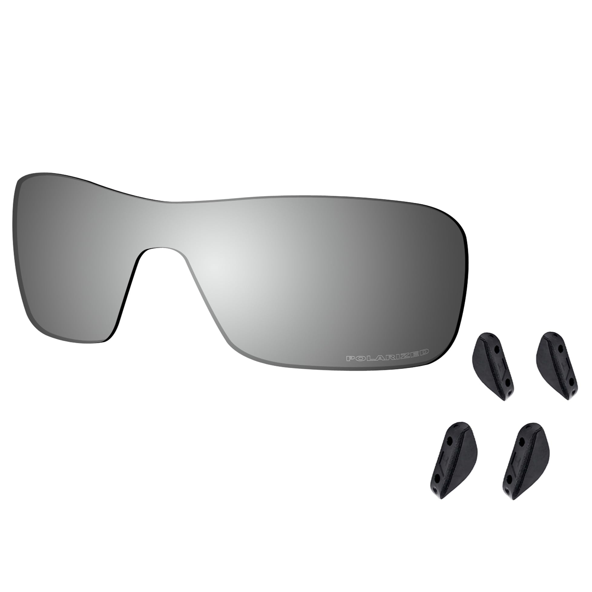 SAUCER Lentes y almohadillas nasales de repuesto prémium para gafas de sol Oakley Turbine Rotor OO9307 de alta definición, metal cromado polarizado