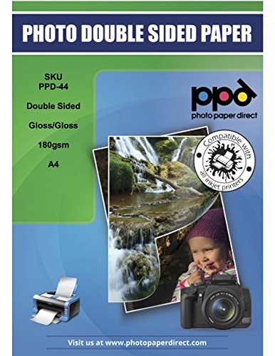 PPD 15 X A4 Papier Photo Double Face Brillant, Impression Jet d'encre, 180g, 15 Feuilles Recto Verso de Qualité Photo Professionnelle, PPD-44-15 Cover