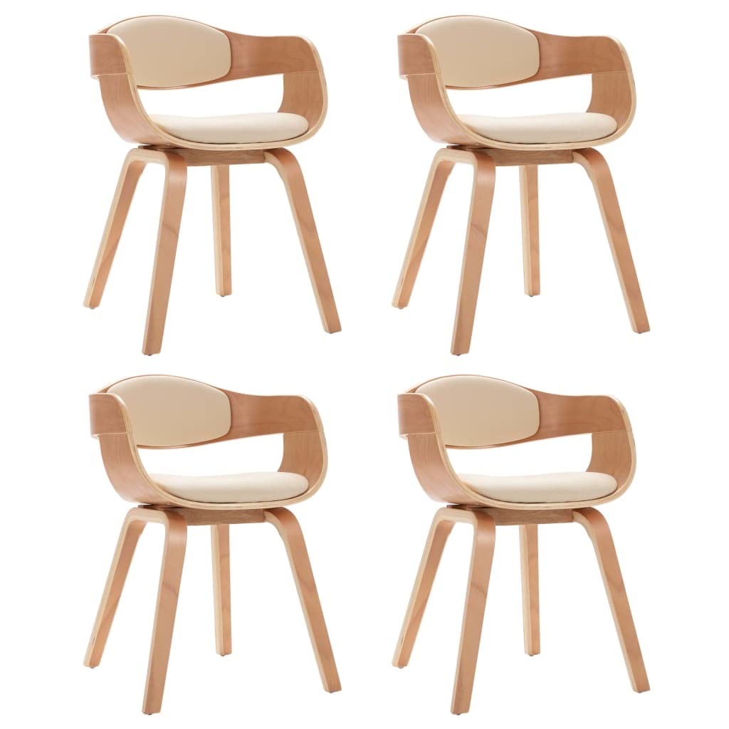 vidaXL Sedie da Pranzo 4 pz in Legno Piegato e Similpelle