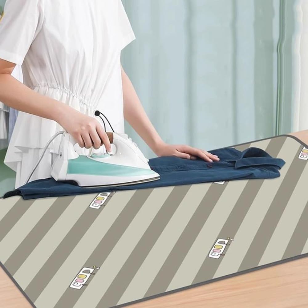 Estera/Almohadilla para Planchar En Casa, Tabla De Vapor Plegable, Manta para Planchar con Guantes para Vaporizador Y Soporte para Plancha De Silicona, Fundas para Tabla De Planchar Portátiles
