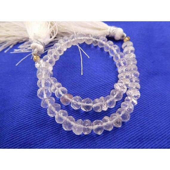 Cristal de quartz naturel perles rondelles facettées 5-6mm pour création de bijoux uniques 8"
