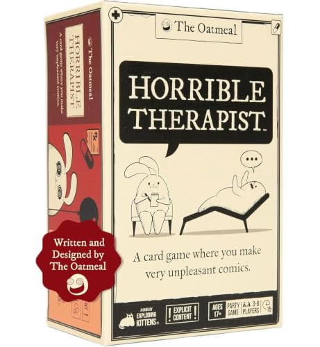 Exploding Kittens Horrible Therapist, 3-8 Players, Age 17+ Adult Comic Game