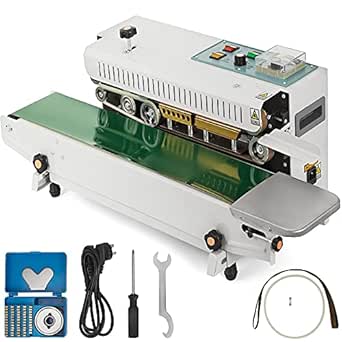 Happybuy FR-900 Continuous Band Sealer, Automatic Horizontal Band Sealer 110V, Continuous Sealing Machine Temperature Control, Bag Sealer Machine for PVC Bags Films