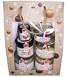 Composition généreuse du coffret: Ce coffret contient 1 Bloc de Foie Gras de Canard Origine France 180g, 1 Préparation de figue blanche 47g, 1 Confit d'Oignons 150g, 1 Pâté Apéro poivrons et chorizo 220g, 1 Pâté du Paysan 220g et 1 Pâté du Père Noël au foie gras et noisettes du Lot-et-Garonne 70g