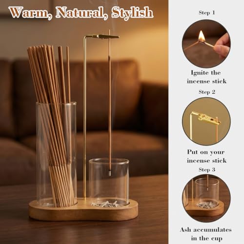 HASTHIP Glass Agarbatti Stand with Ash Catcher, Gray 1 Count - Image 7